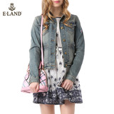 商场代购ELAND韩国衣恋15年修身短款牛仔外套EEJJ52301R专柜正品