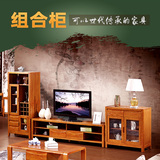 卡斯腾电视柜 实木地柜 客厅组合柜 电视墙 影视柜 影视墙 新中式