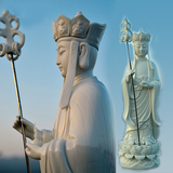 德化陶瓷工艺品摆设地藏王菩萨立莲佛像家居风水摆件大师手工作品