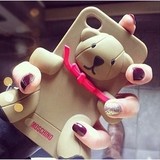 Moschino立体泰迪熊iPhone6S硅胶壳苹果6/splus/5s/SE手机壳潮女