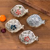 包邮 陶瓷器餐具 小味碟 鱼形碟子 酱油碟日式料理碟 调料碟