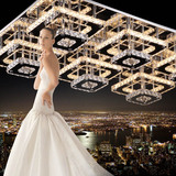 客厅灯长方形LED吸顶灯现代简约双层水晶灯卧室大气创意餐厅灯具
