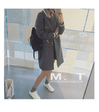 2015秋季新品女装韩版时尚呢大衣中长款棒球服毛呢外套潮