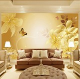 3D电视背景墙客厅沙发卧室墙纸欧式墙纸大型壁画无缝金色艺术壁画