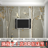 现代简约田园大型壁画3d立体墙纸电视背景墙客厅无纺布壁纸温馨树