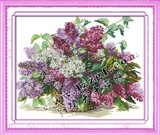 新款十字绣餐厅卧室日韩式风格向日葵百合花卉紫色唯美温馨紫丁香