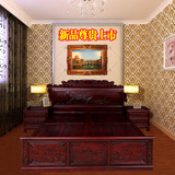红木家具非洲酸枝木实木双人床1.8米檀雕孔雀古典中式红木床特价
