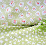 绿色心情AB版 纯棉斜纹布料 宝宝布 全棉床品布料 小花布 床单布