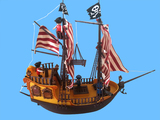 欧洲外贸玩具DIY手工拼装海盗船模型儿童塑料制益智玩具生日礼物