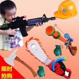 儿童电锯套装声光音乐玩具枪四件套子男孩电动冲锋枪手枪2-3-6岁