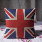 宜家 英国国旗米字旗 复古美式 棉麻抱枕靠垫沙发垫靠枕 不褪色