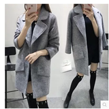 女装毛呢外套2015秋冬季新韩版大码中长款羊绒呢子大衣加厚茧型潮