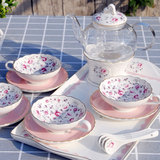 英式陶瓷玻璃耐热水果茶壶花茶茶具套装加热泡茶壶咖啡杯组合礼盒