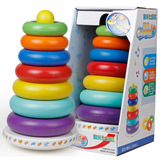 包邮儿童套圈圈玩具音乐不倒翁叠叠乐七彩虹叠叠高12个月益智玩具