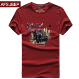 AFS/JEEP男士短袖T恤夏季新款男装圆领吉普T恤宽松大码男体恤衫潮