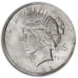 1922 美国和平银币 美国和平银元 1美元 BU Peace Dollar