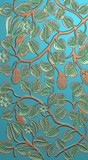 精彩木雕树叶花格屏风植物造型镂空通花精雕图浮雕图灰度图电脑图