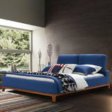 百特尔 现代简约北欧实木布艺床可拆洗1.8米双人床婚床布床软床