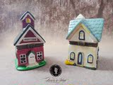 出口欧洲原单 陶瓷房子 摆件 圣诞礼品装饰品 陶瓷收纳盒 首饰盒