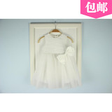 品牌正品韩版特价新款白色中小女童装软纱圆领背心公主连身裙