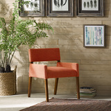 INK+IVY家具 美式单人小沙发 全实木布艺休闲椅办公椅 Blake