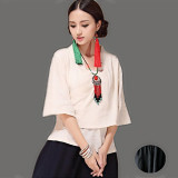 棉麻女装 文艺女青年风格日式和服短款 中式汉服修身斜襟开衫禅衣