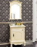 欧式浴室柜落地式仿古柜卫浴柜浴室镜柜组合橡木简约洗手盆大理石