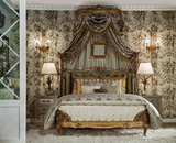 仿古美克美欧式复古做旧卧室家具美式家具定制实木雕花双人床