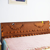 制布艺夹棉保护套纯色1.5m1.8m加厚床头罩床头套防尘罩皮床软包木
