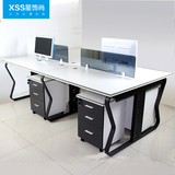 重庆办公家具 职员办公桌 电脑桌椅 现代简约4人位组合屏风工位