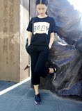 韩国SZ ON ME休闲运动套装夏季显瘦宽松运动服阔腿裤女装两件套潮