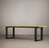 美式实木餐桌铁艺复古餐桌工业风做旧餐桌LOFT家具办公桌工作台
