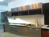 长沙整体橱柜定制 304不锈钢整体橱柜 厨柜门门板定制 厨房灶台