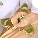 元舍简约实木圆形餐桌 小户型餐桌椅组合 日式白橡木圆桌家具