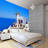 3D爱琴海壁画客厅卧室电视背景墙壁纸无缝墙布地中海风景欧式油画