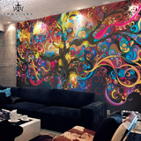 发财树3d立体电视背景墙壁纸墙布创意抽象酒吧艺术画欧式个性壁画