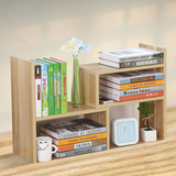 创意伸缩落地置物架电脑桌上创意书柜小型简易收纳架儿童组合书架