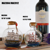 地中海创意家居摆件玻璃帆船兴运瓶 许愿漂流瓶 一帆风顺