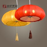 新中式布艺吊灯餐厅茶楼中国风南瓜吊灯创意个性吧台会所灯饰灯具