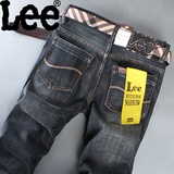 专柜正品Lee男士牛仔裤男秋冬新款复古做旧直筒宽松牛仔长裤黑色