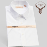 十米布男士短袖白衬衫修身型小领夏季棉免烫半袖夏天商务纯色衬衣