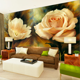 欧式复古花卉艺术墙纸无缝大型立体壁画电视客厅卧室书房背景壁纸