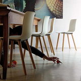 世途黑尔椅欧式实木大师设计休闲椅现代生活电脑咖啡酒店餐椅子