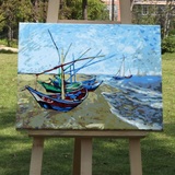 自油自画 数字油画diy 客厅大幅风景手工手绘梵高名画 海边的渔