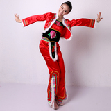 水袖长袖藏族舞蹈服装女装演出长袖儿童演出服饰民族舞台表演服装