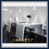 时尚意大利书桌个性白色烤漆办公桌电脑桌家用创意书桌上海定做