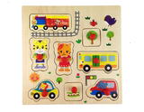 日本外贸木制巧虎手抓板嵌板拼图儿童卡通拼板早教益智玩具