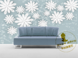 大型壁画时尚墙纸个性无缝墙布现代电视沙发背景墙数码3D淡雅花卉