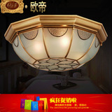 欧式全铜吸顶灯卧室led灯客厅灯复古美式简约大气纯铜灯具可定制