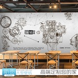 3D金属汽车机械零件大型壁画咖啡厅休闲吧酒廊餐厅KTV墙纸壁纸